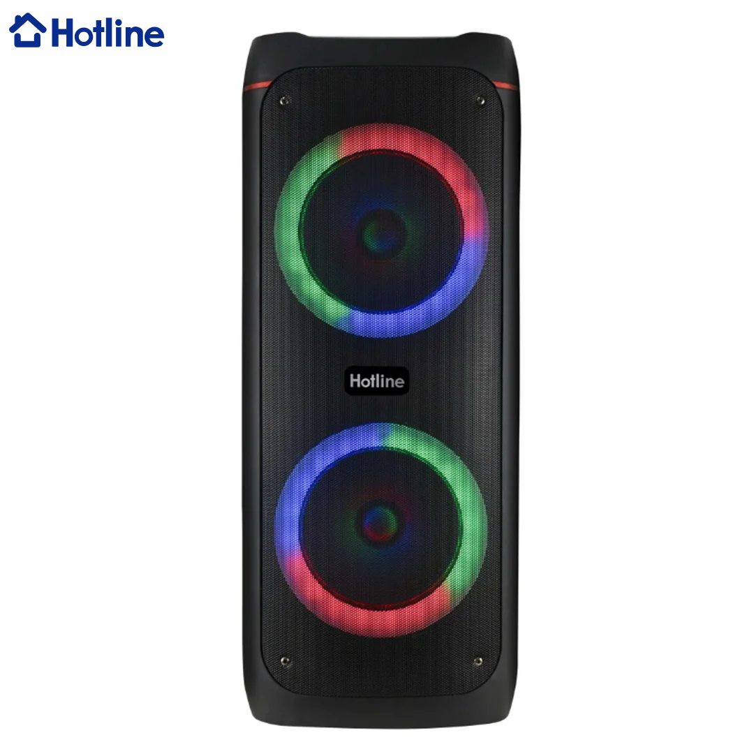 Bocina con Bluetooth y Micrófono con Control Remoto 2x8" 40W Hotline HLBS8240