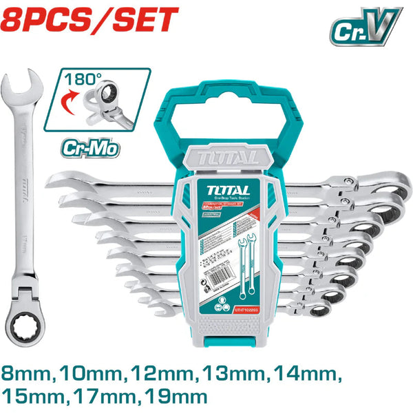 Llaves Combinadas Flexibles Rachet Juego De 8 A 19Mm Total THT102RK586