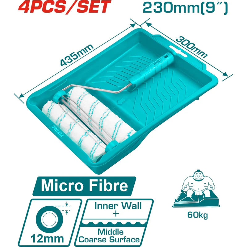 Rodillo Para Pintar + Bandeja De 9" Con 2 Repuestos Total THT811223041