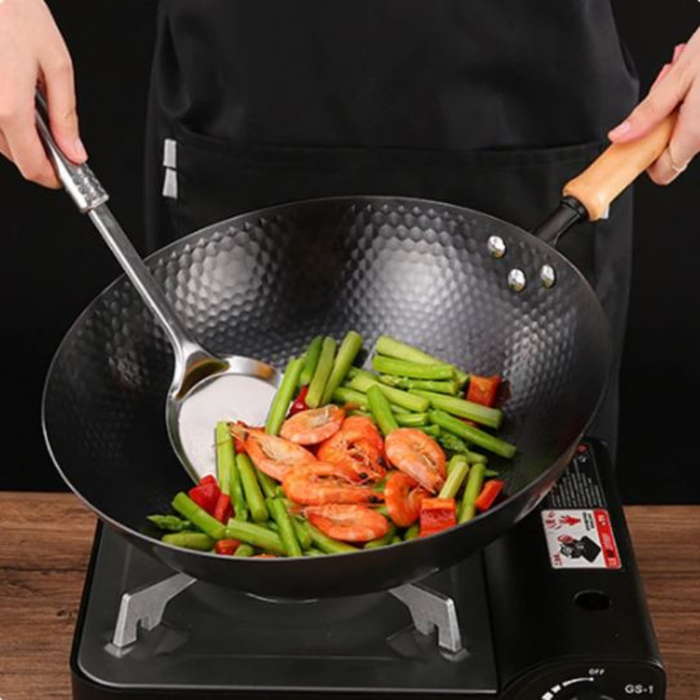 Sartén Wok de Acero con Mango de Madera 34cm TE34-D150