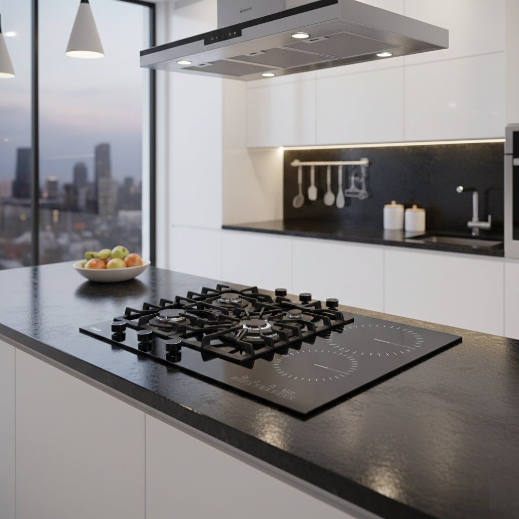 (POR PEDIDO) Estufa Empotrable Dual Drija SICILIA TOUCH 76 de 76 cm – 3 Quemadores a Gas + 2 Zonas Eléctricas