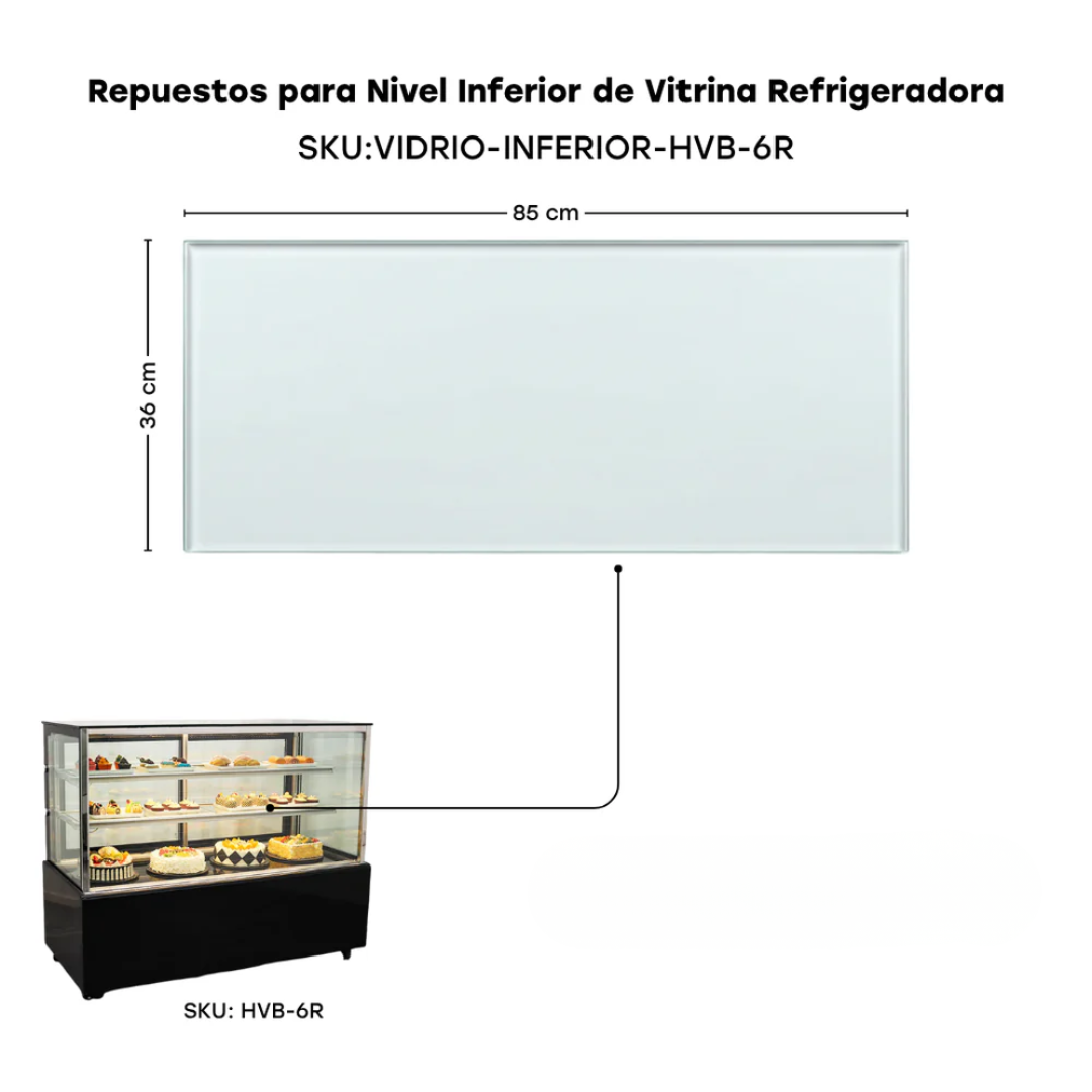 Repuestos para Vitrina Refrigeradora Negro para Dulce 120cm/150cm/180cm HVB-4R HVB-5R HVB-6R Pasteles. Pastel.