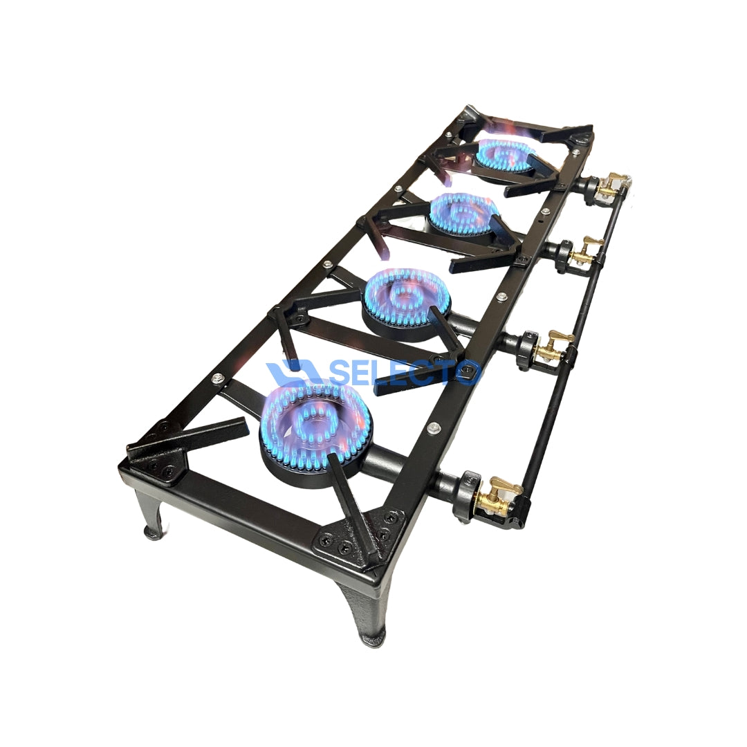 Reverbero de 4 Quemadores de Hierro Reforzado a Gas Estufa.