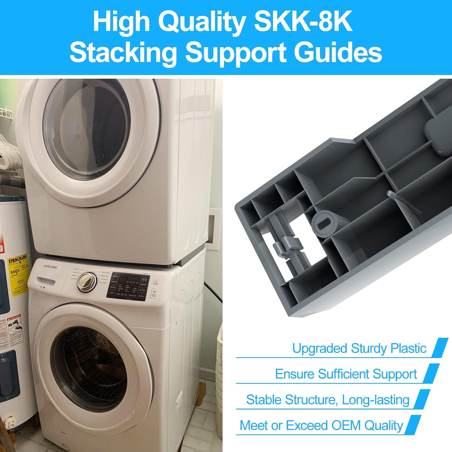 Kit de Apilamiento Stacking Kit para Pares de Lavandería de Carga Frontal 27" de Ancho Samsung SKK-8K