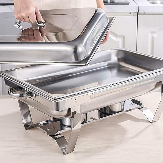 (LLEGANDO 15 DE OCTUBRE) Chafing Dish Rectangular de Acero Inoxidable 11 Litros