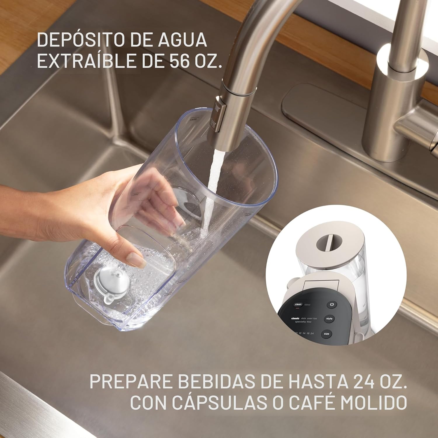 (LLEGANDO 10 DE AGOSTO) Cafetera Ninja PB051ST para Cápsulas y Café Molido con Espumador Integrado | 4 Estilos de Preparación | Color Stone | 1550W