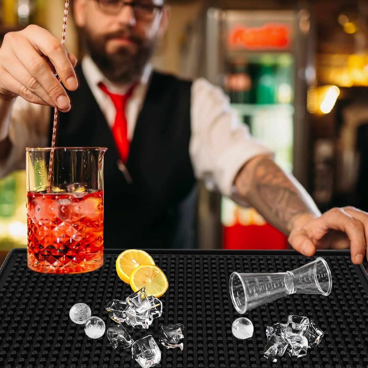 Tapete para Bar de PVC Negro 60x30cm HVB309