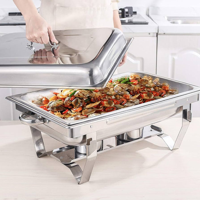 (LLEGANDO 15 DE OCTUBRE) Chafing Dish Rectangular de Acero Inoxidable 11 Litros