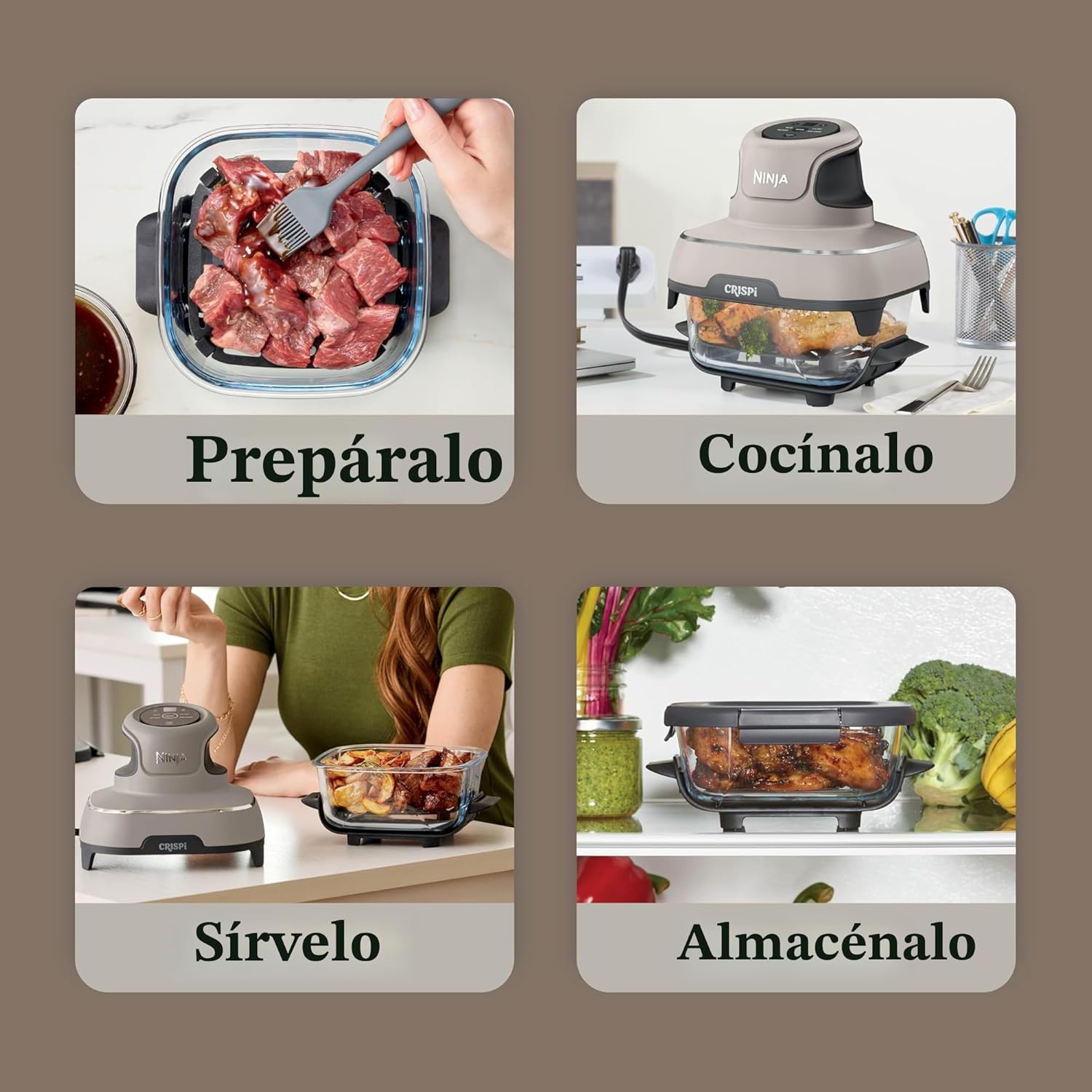 Freidora de Aire Crispi Pro 4 en 1 Portátil Ninja Stone FN101ST