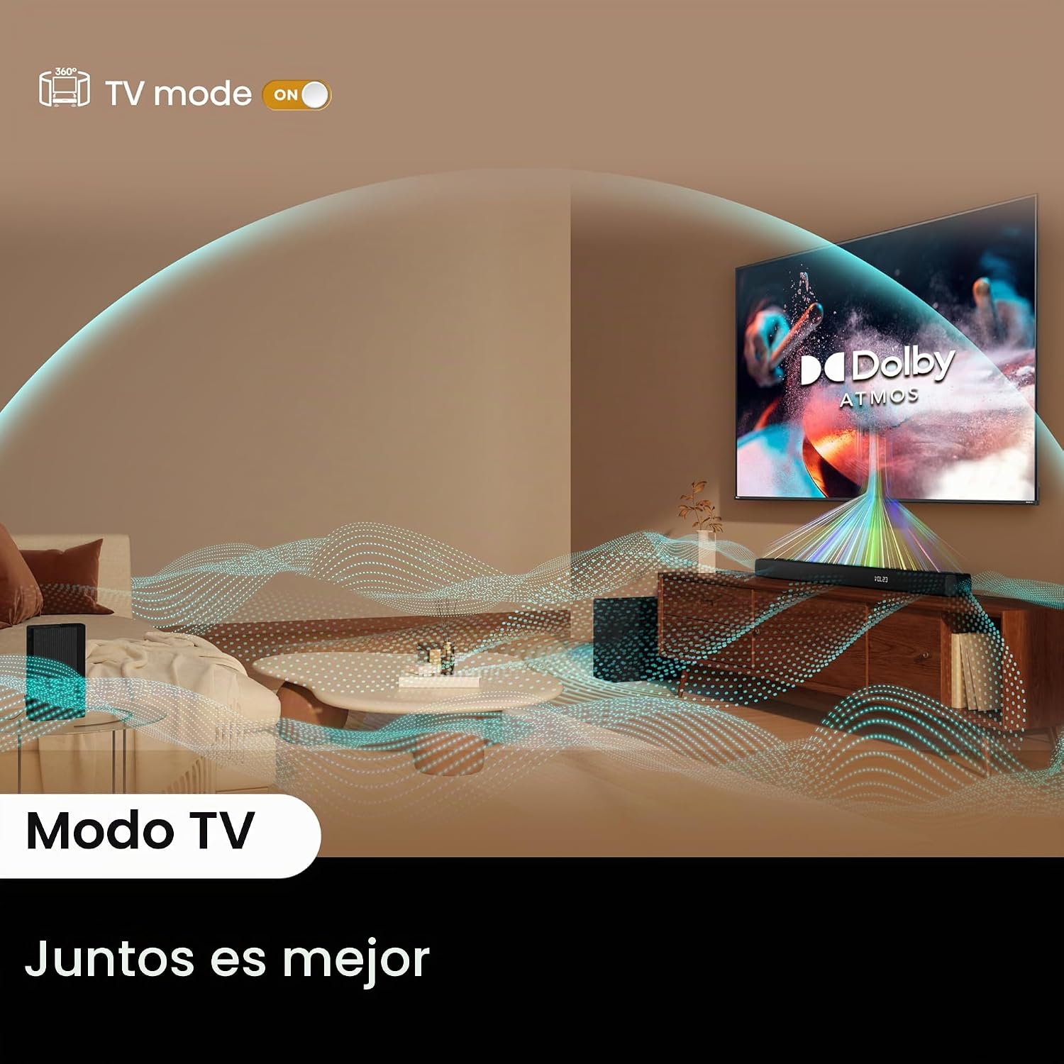 Barra de Sonido Hisense HS5100 5.1 Canales con Subwoofer Inalámbrico, Altavoces Traseros y 540W | Dolby Audio & DTS Virtual:X