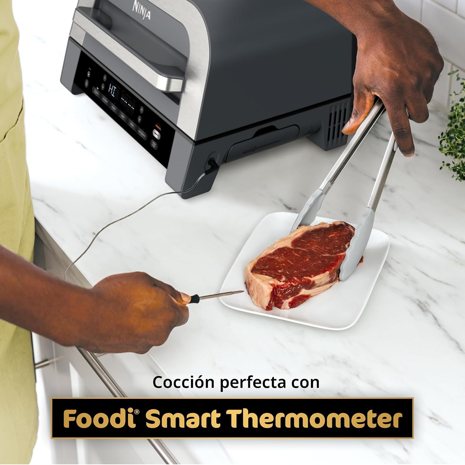 (LLEGANDO 1 DE SEPT) Parrilla Eléctrica Ninja Foodi Smart XL 6 en 1 con Air Fryer – DG551