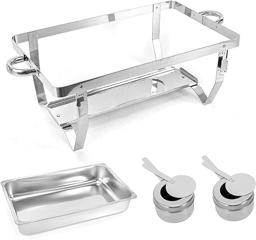 (LLEGANDO 15 DE OCTUBRE) Chafing Dish Rectangular de Acero Inoxidable 11 Litros