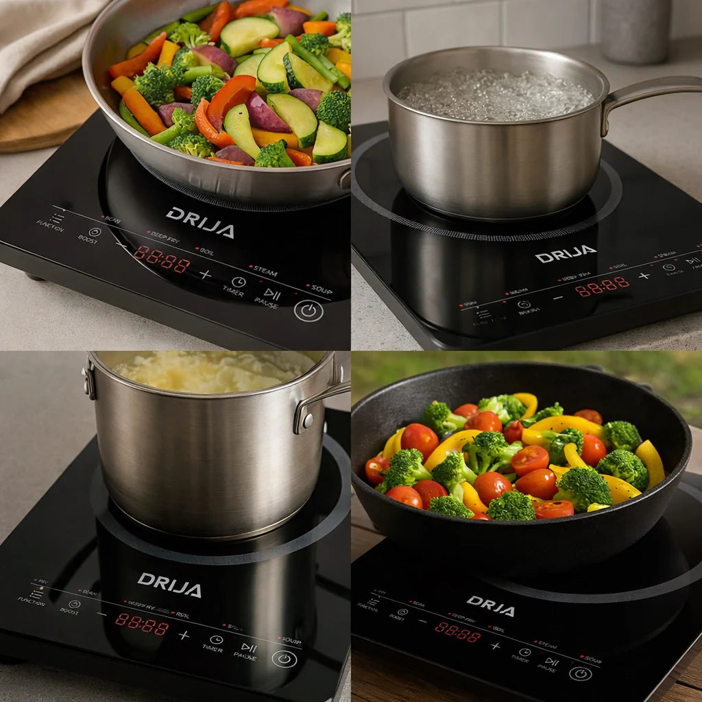 Estufa de Mesa Eléctrica Inducción Vitrocerámica Táctil MUNICH 28 INDUKTION Drija