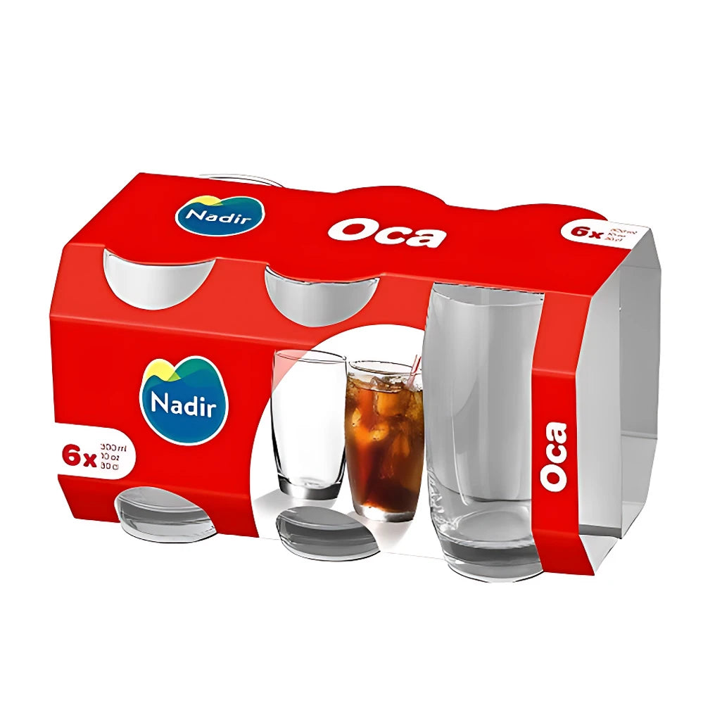 Set 6 Vasos de Vidrio Oca 300ml Nadir 77290201144452