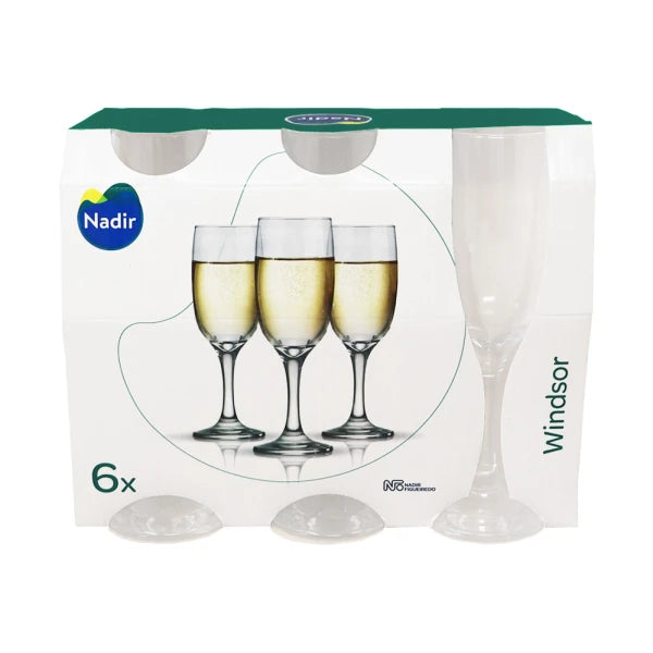 Set 6 Copas de Vino WINDSOR de Vidrio 210ml Nadir 78280200760552