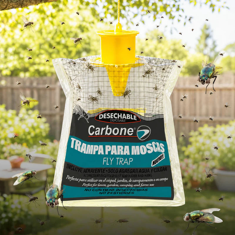 Trampa Para Moscas Desechable. Incluye Atrayente. Solo Aplica Agua Y Cuelga. Atrapamoscas FLY01