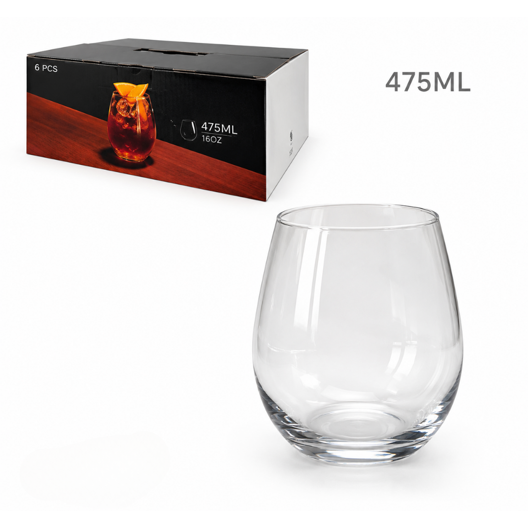 Set 6 Vasos de Vidrio Tuscany 475ml Citinova BW-82-17