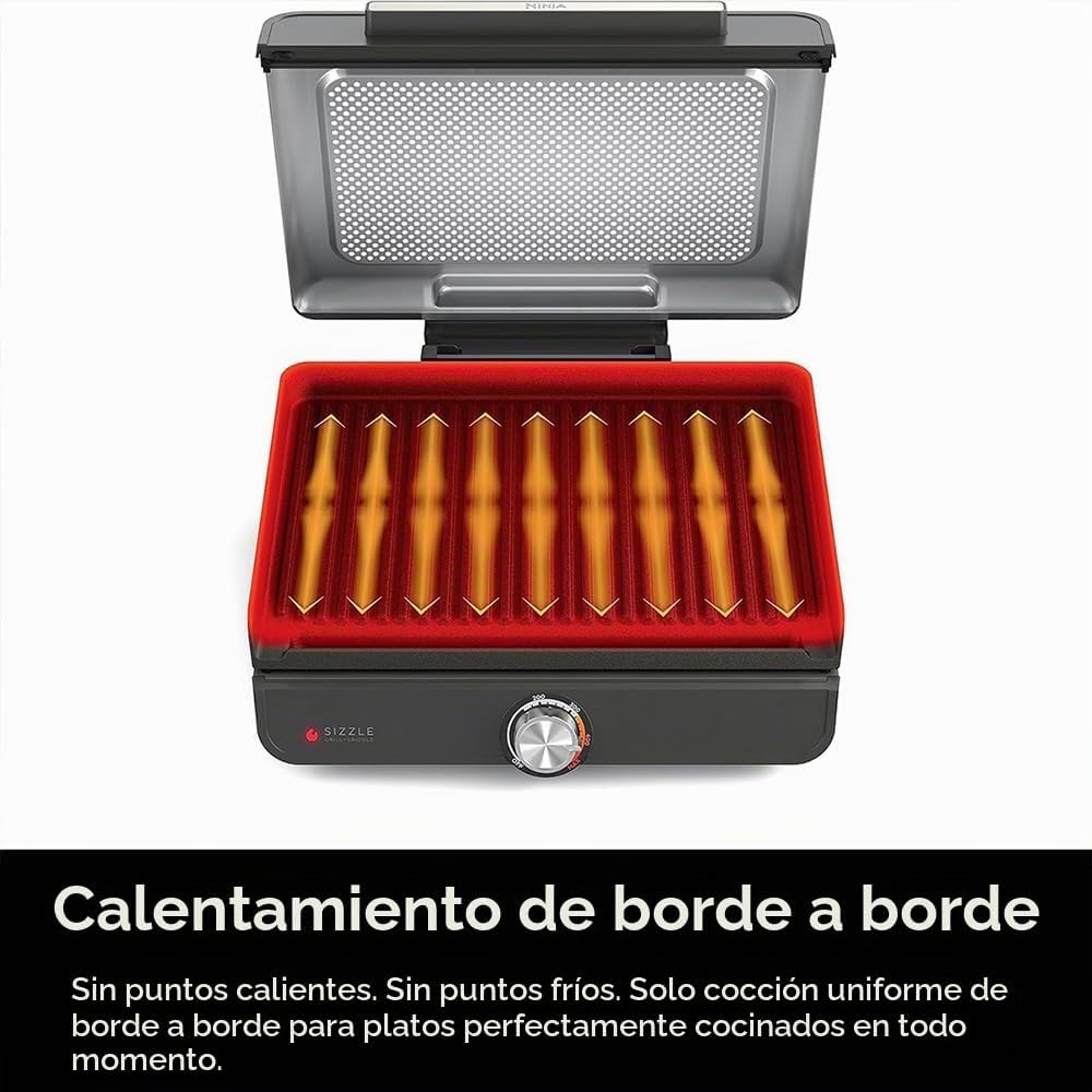 (LLEGANDO 1 DE SEPT) Parrilla Eléctrica Ninja Sizzle 2 en 1 Grill & Griddle 1450W – GR101