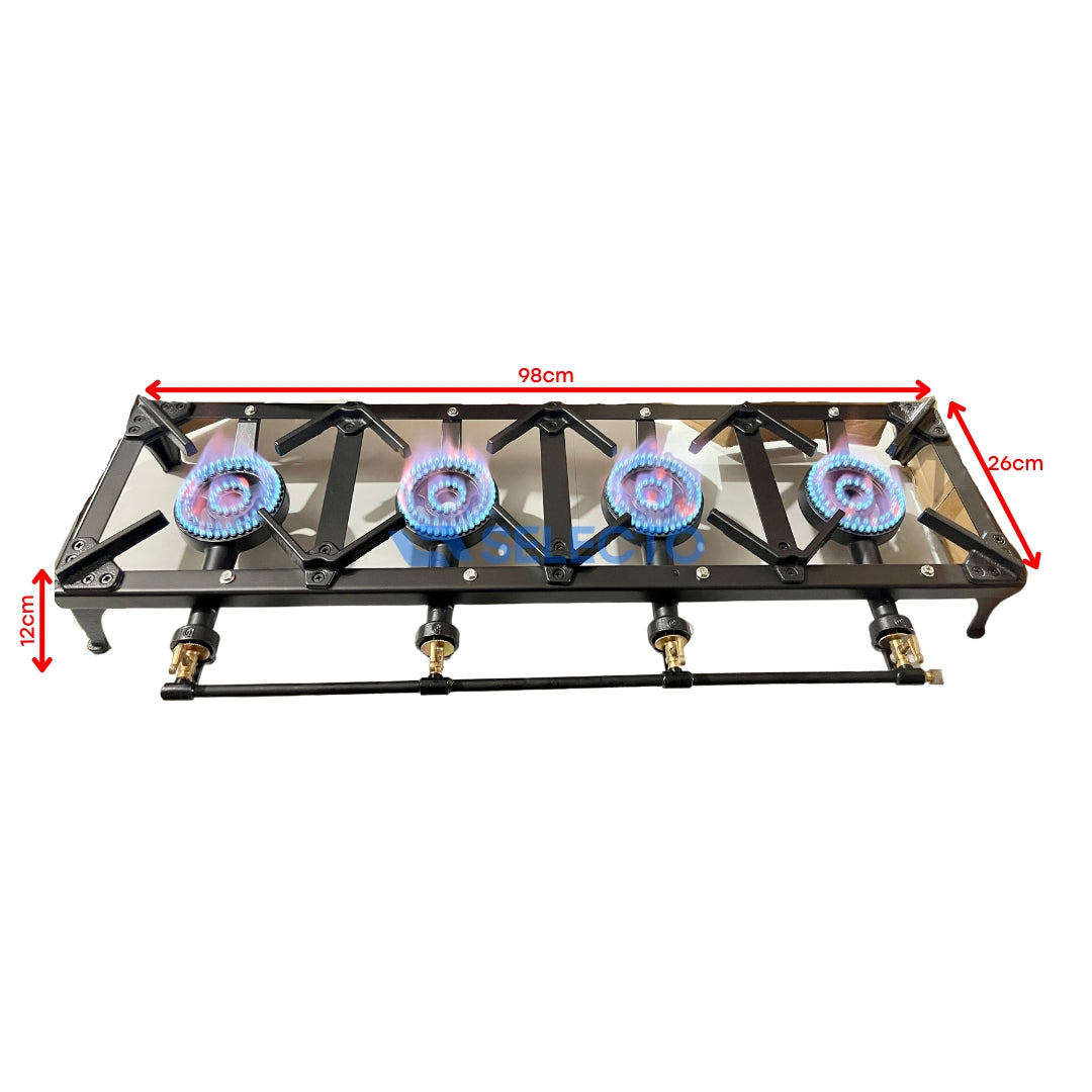 Reverbero de 4 Quemadores de Hierro Reforzado a Gas Estufa.