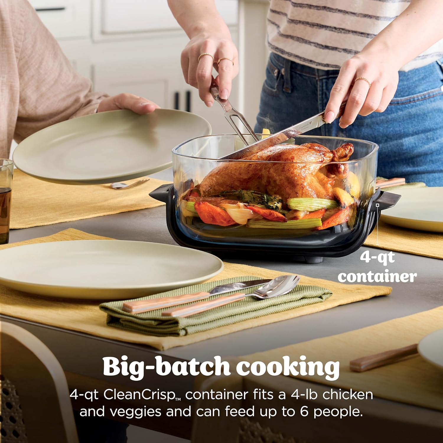 Freidora de Aire Crispi Pro 4 en 1 Portátil Ninja Stone FN101ST