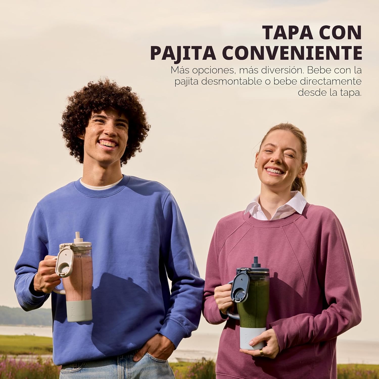 (LLEGANDO 10 DE AGOSTO) Licuadora Personal Ninja BlendBOSS DB351PR 1100W con Vaso Portátil de 710 ml, Auto-iQ® y Trituradora de Hielo | Color Lavender Lemonade