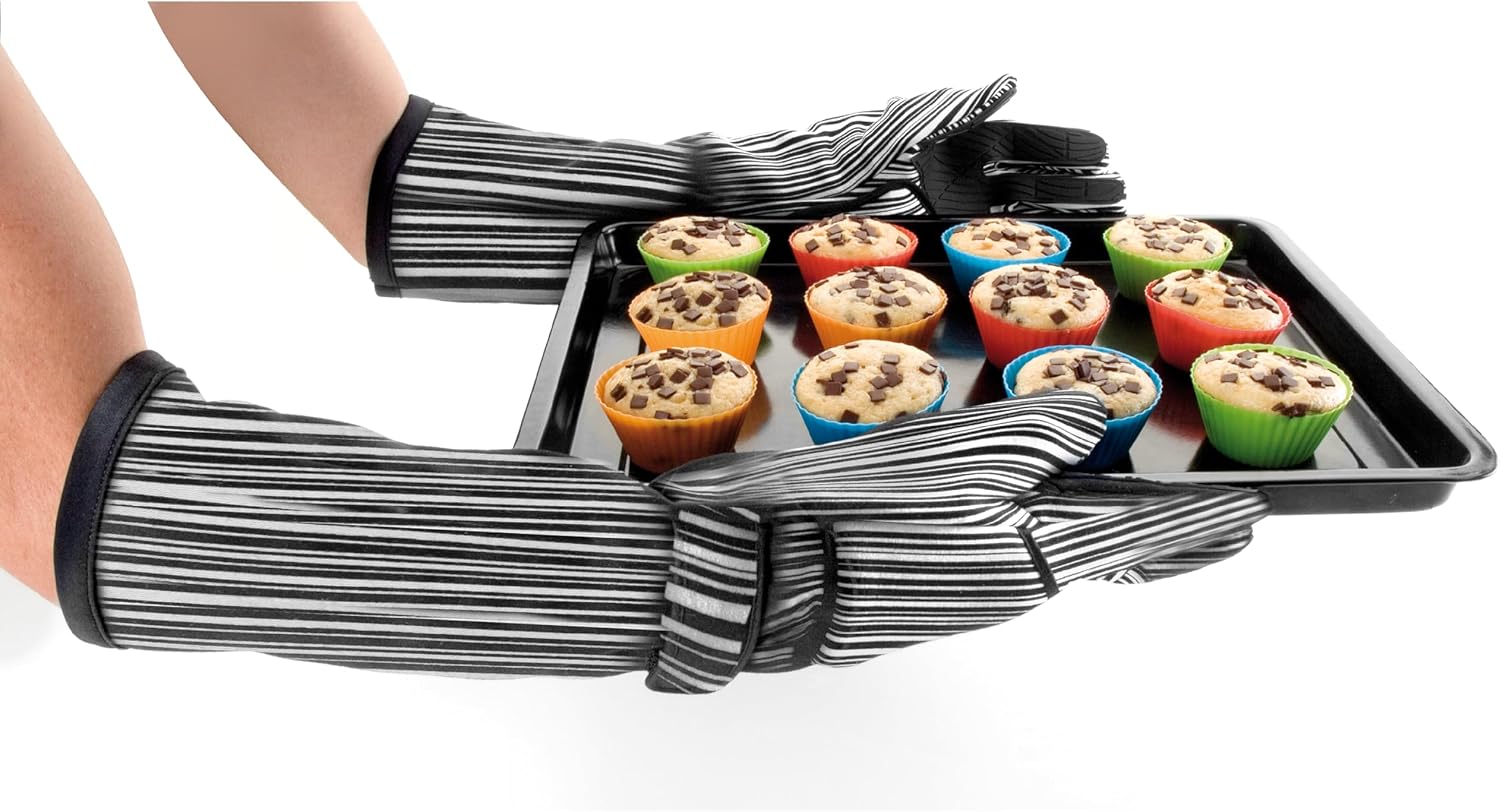 Par de Guantes para Horno Universal XL 48 cm Algodón y Silicona Lacor ES-60068