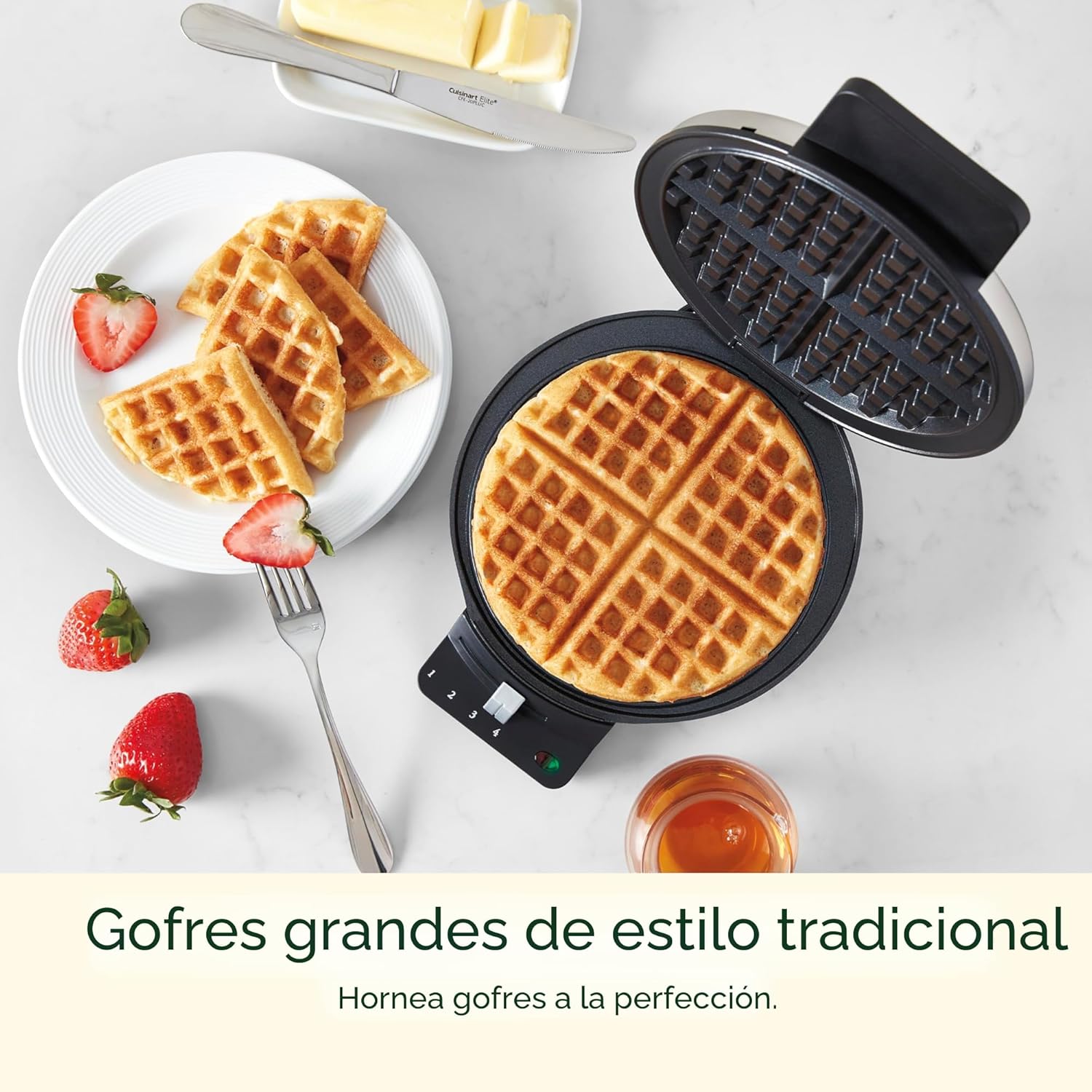 Waflera Eléctrica Redondo Cuisinart WMR-CANAS Waffle. Wafle.