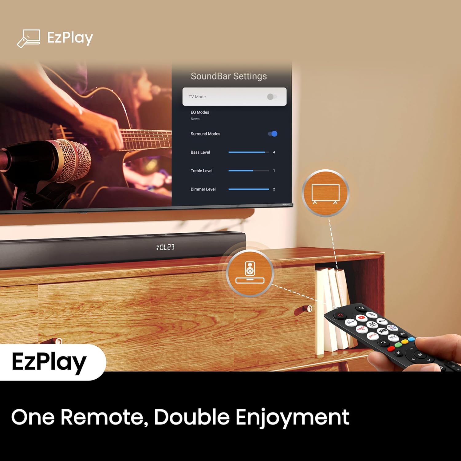 Barra de Sonido 3.1 Canales con Subwoofer Inalámbrico 480W DTS Virtual: X Dolby Digital Plus Bluetooth Hisense HS3100