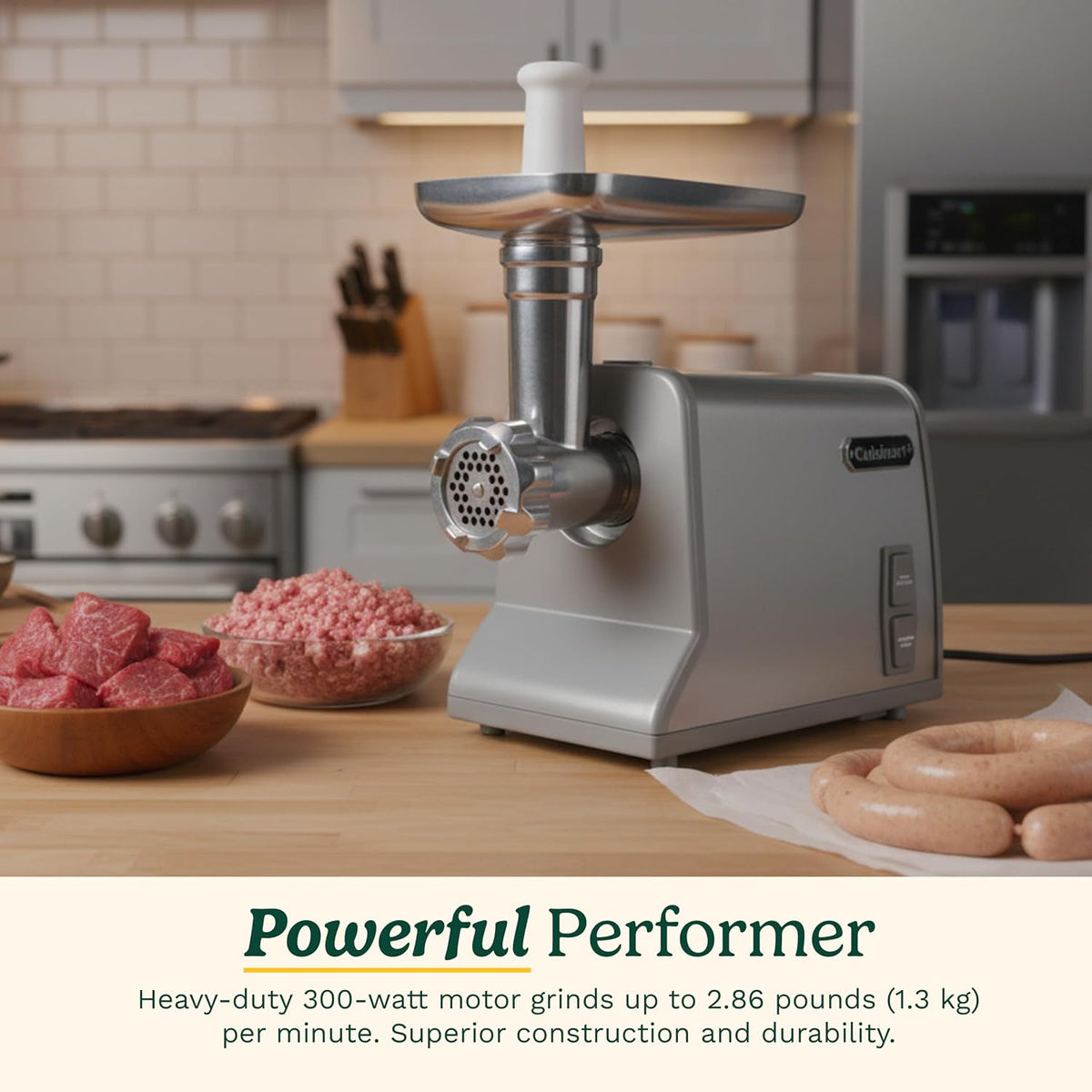 Molino Eléctrico para Carne Cuisinart 300W de Acero Inoxidable MG-220C