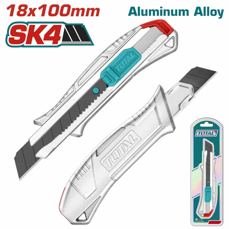 Exacto De 152Mm. Cuchilla 18X100mm (THT519112) Aleación De Aluminio. Auto Bloqueo. Botón De Empuje. THT511807