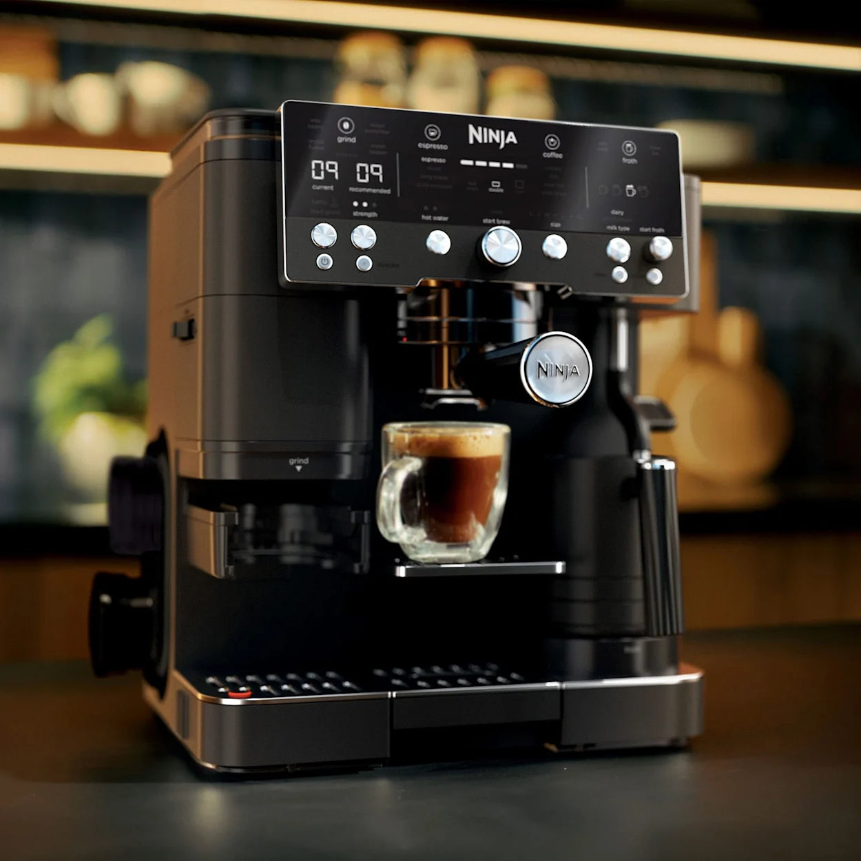 Cafetera Espresso Ninja Luxe Café Premier ES601BK 3 en 1 con Molino Integrado, Espumador Automático y Barista Assist | Acero Inoxidable Negro