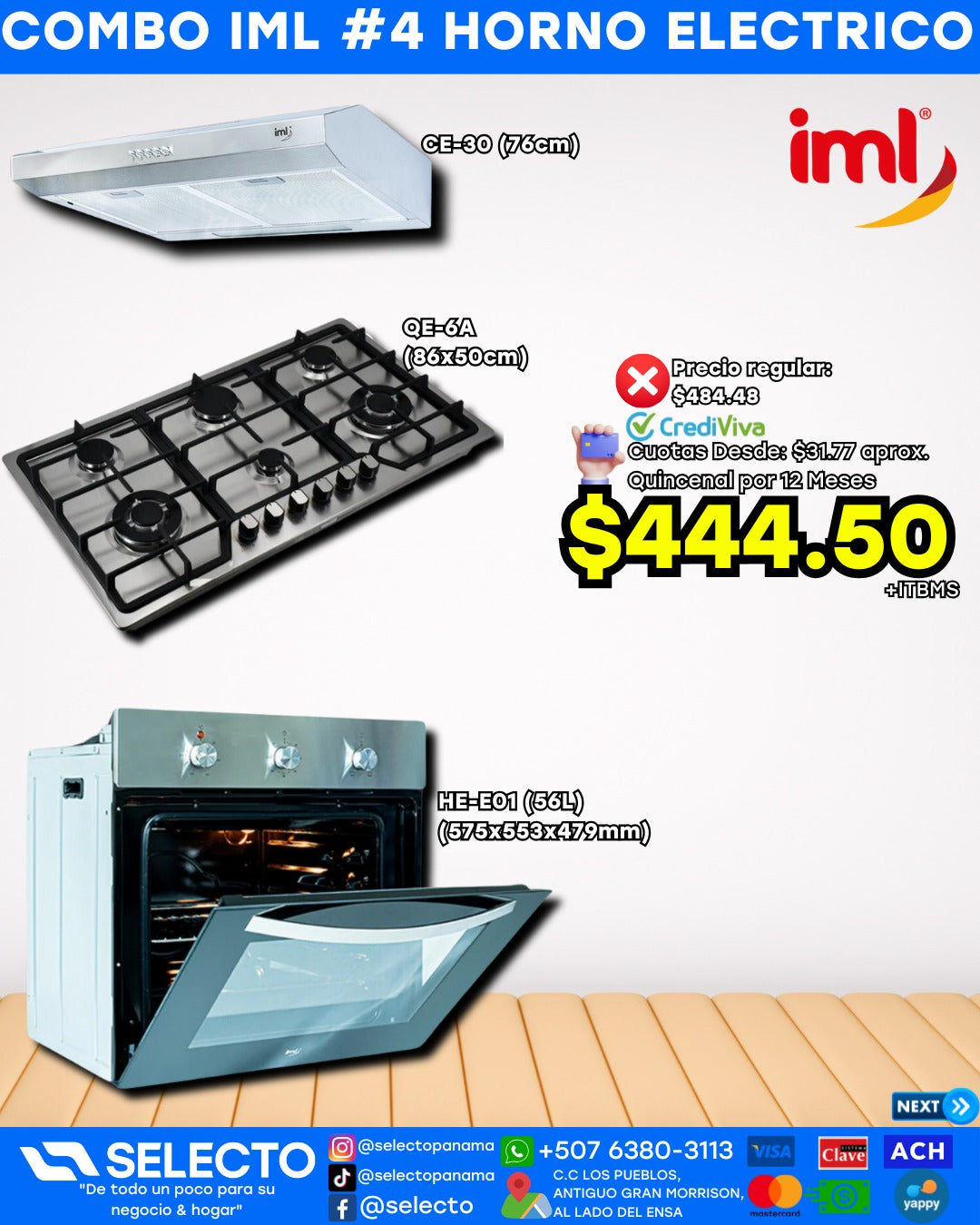 Combo IML #4 con Horno Eléctrico