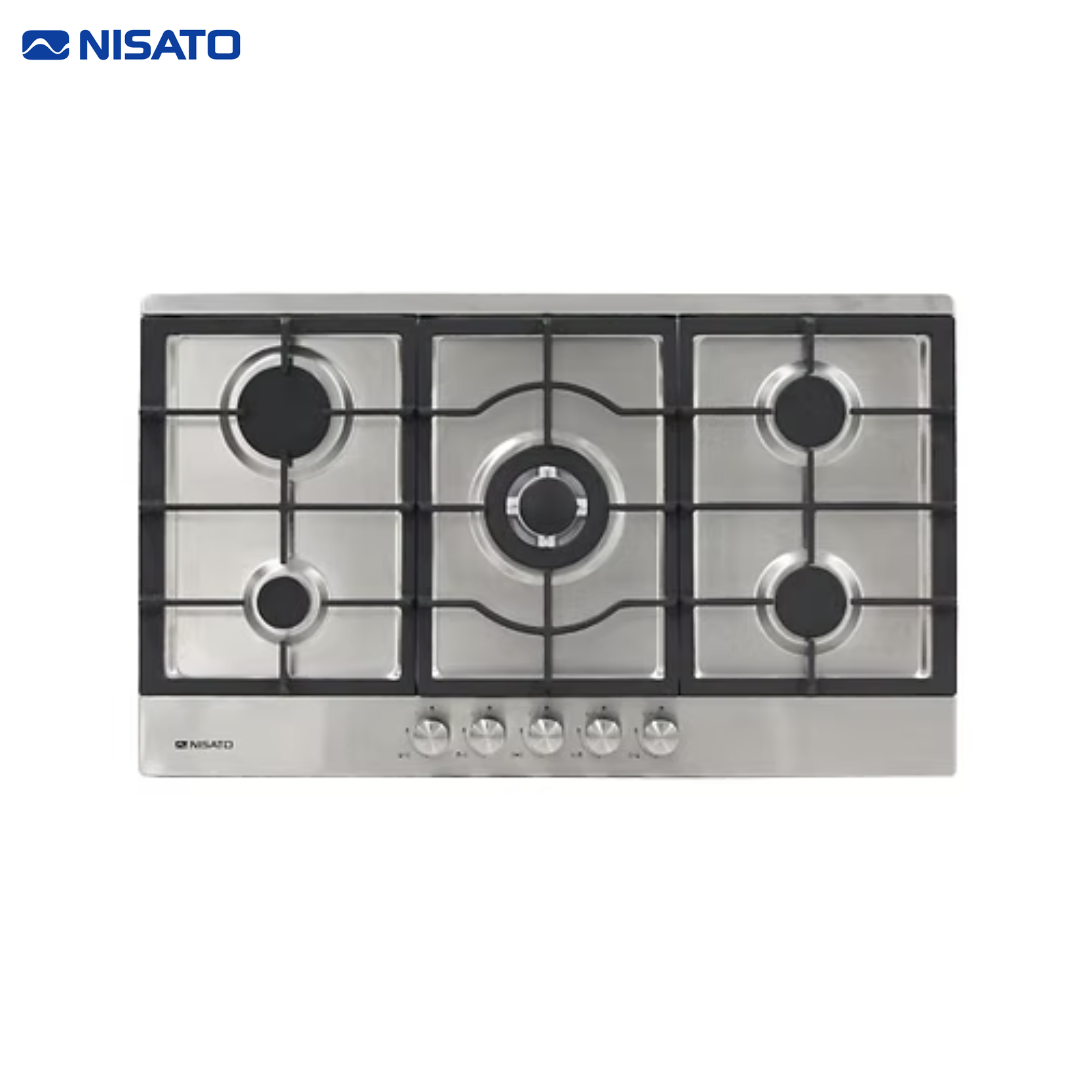 Estufa Empotrable de Acero Inoxidable 36" 5 Quemadores a Gas Nisato NPCT-90PRODM
