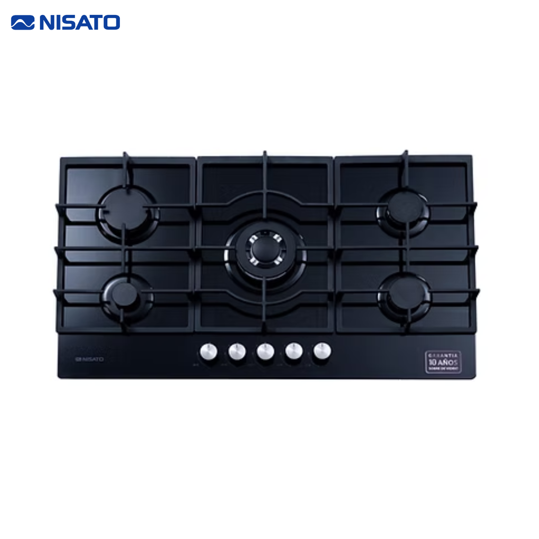 Estufa Empotrable de Vidrio 36" 5 Quemadores a Gas Nisato NPCT-9051GSDM