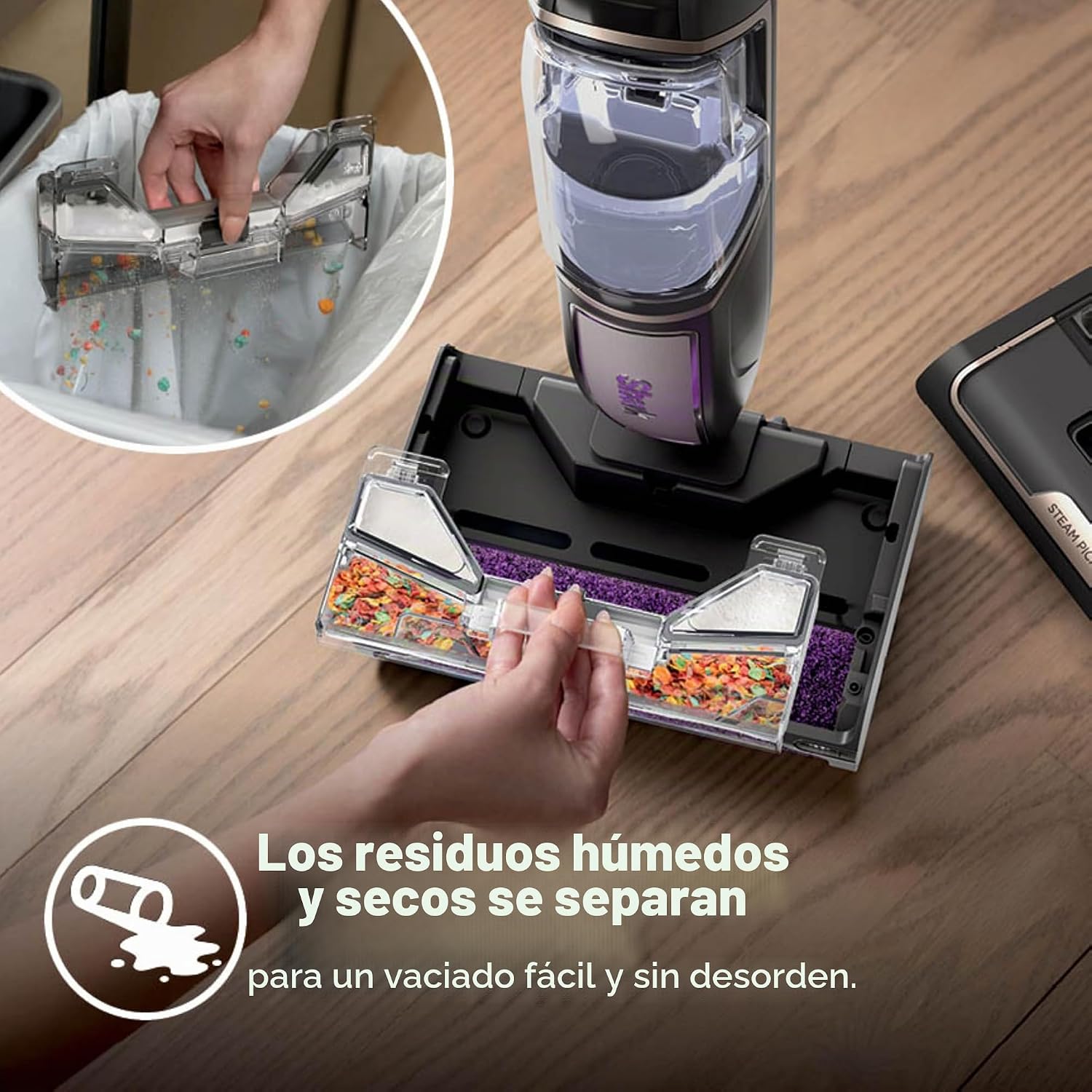 (LLEGANDO 1 DE SEPT) Limpiador Aspiradora de Pisos a Vapor Shark Steam Pickup SD201 3 en 1 – 1230W, 120V, Cepillo Autolimpiante