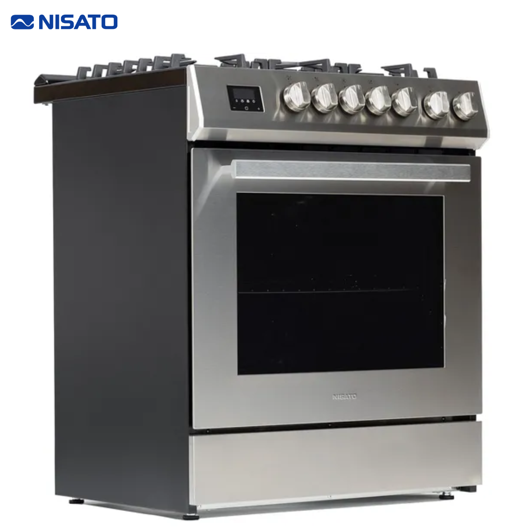 Estufa con Horno 5 Quemadores 30" Silver Pro Semi Profesional Nisato NE-7864DGAZ9