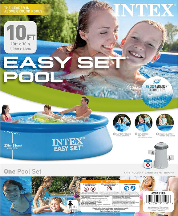 Piscina Inflable Easy Set 10pies x 30plg Set con Bomba de Filtro de Cartucho Intex 28121