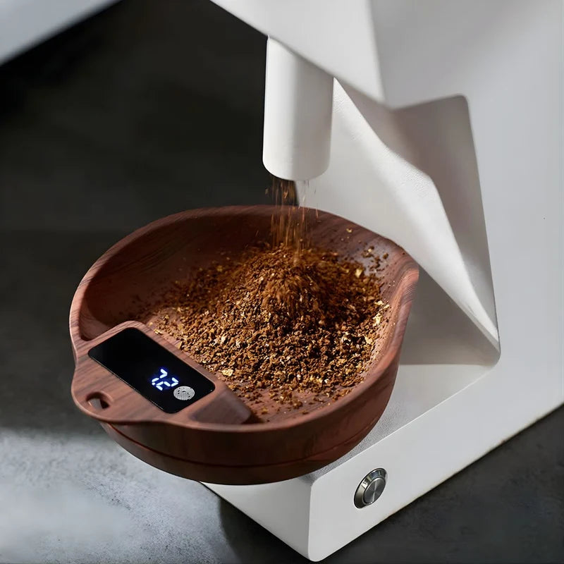 Báscula Scoop Digital De Precisión 1000G / 0.1G. Café Balanza Electrónica Para Pesar Granos, Semillas Y Alimentos. Color Walnut (13X10cm). LT962