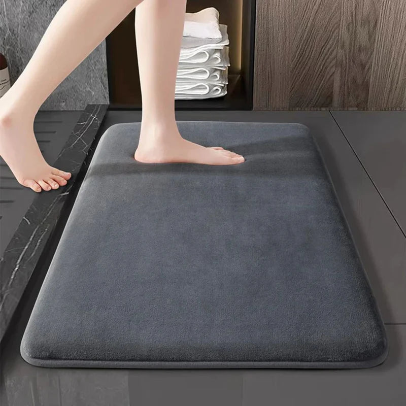 Alfombra Tapete De Baño Absorvente Súper Absorbente Y Antideslizante (60X90cm). Color Gris Oscuro. Tapete Absorbente Multiuso De Secado Rápido Coral Velvet. LT967