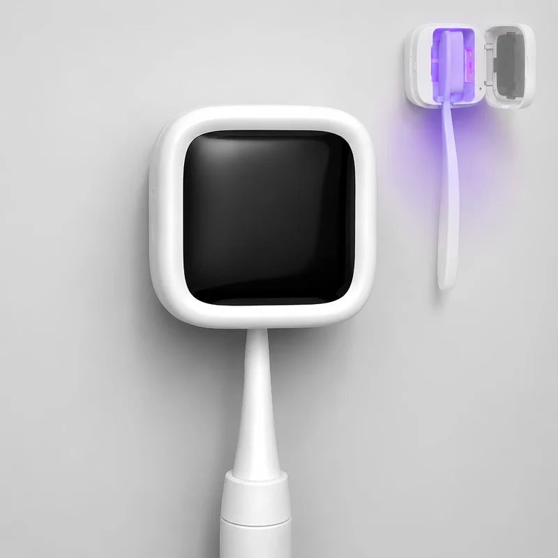 Esterilizador UV Para Cepillo Dental Con Secado Y Carga USBC. Soporte Portátil Con Temperatura Constante Y Diseño Compacto. Blanco (56.6X56.6X25mm) UR201
