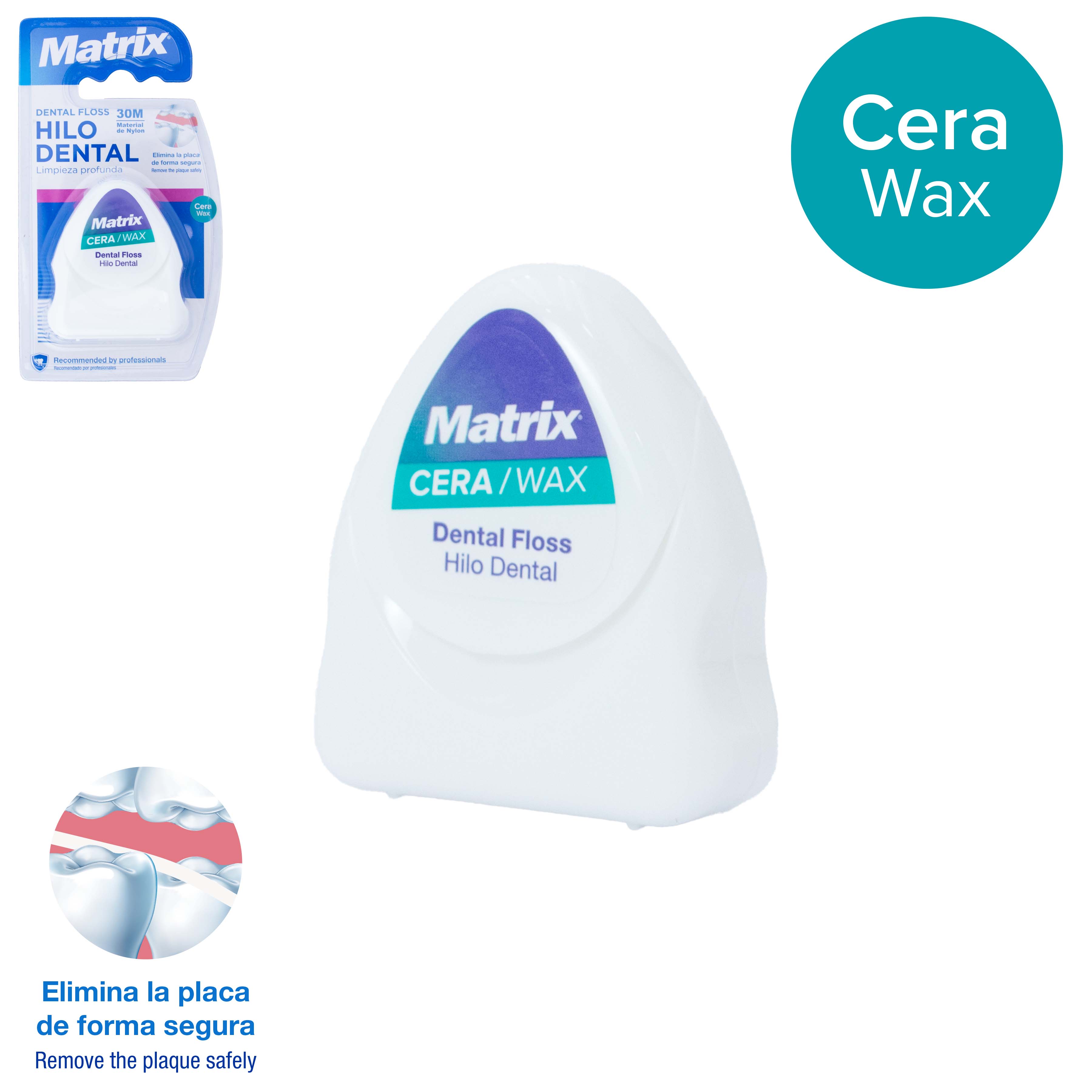 Hilo Dental Matrix con Cera (Wax) 30 Metros | Limpieza Profunda y Eliminación de Placa | A019-CXDF01-W