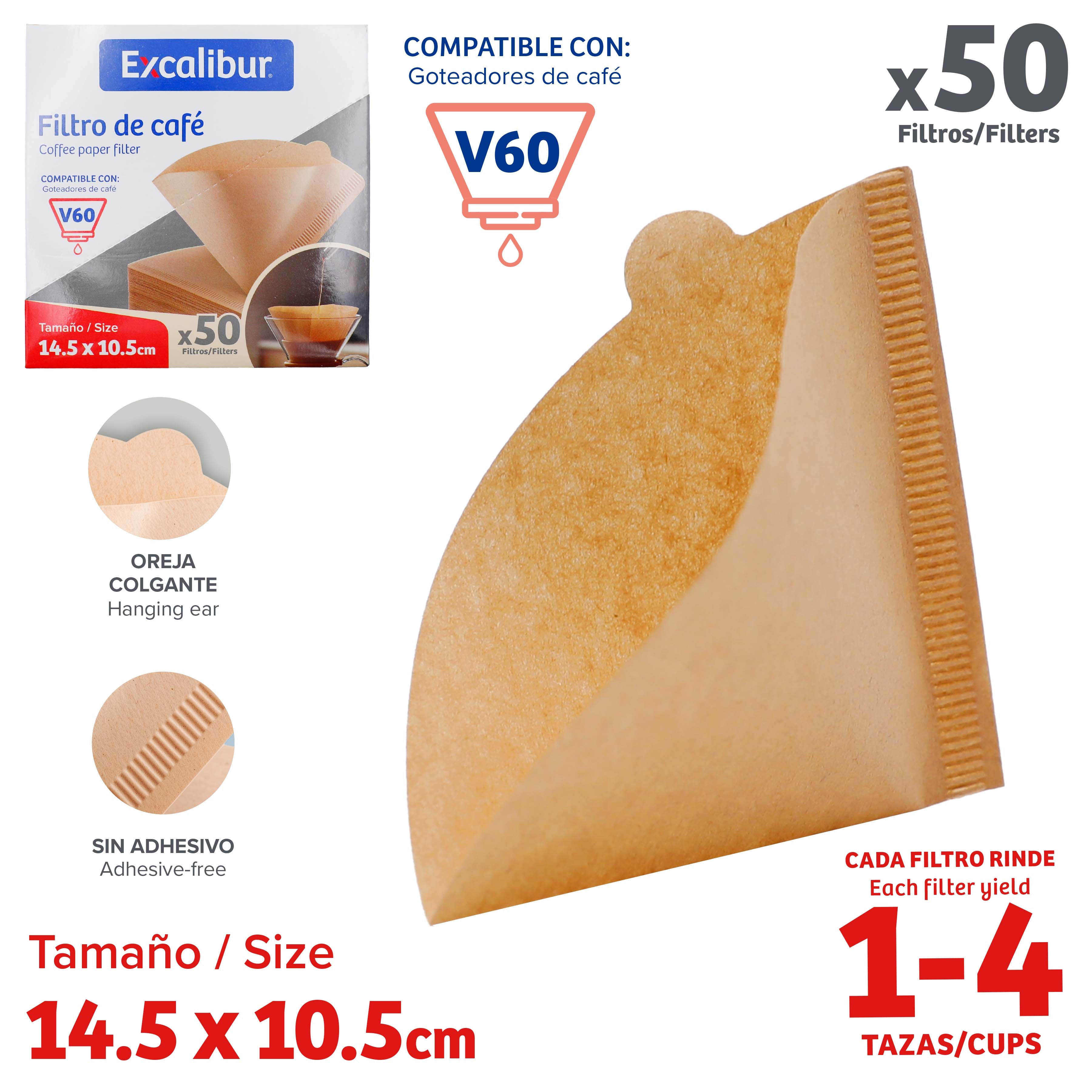Pqt de 50 Filtro de Café 14.5x10.5cm Excalibur A151-CFP503