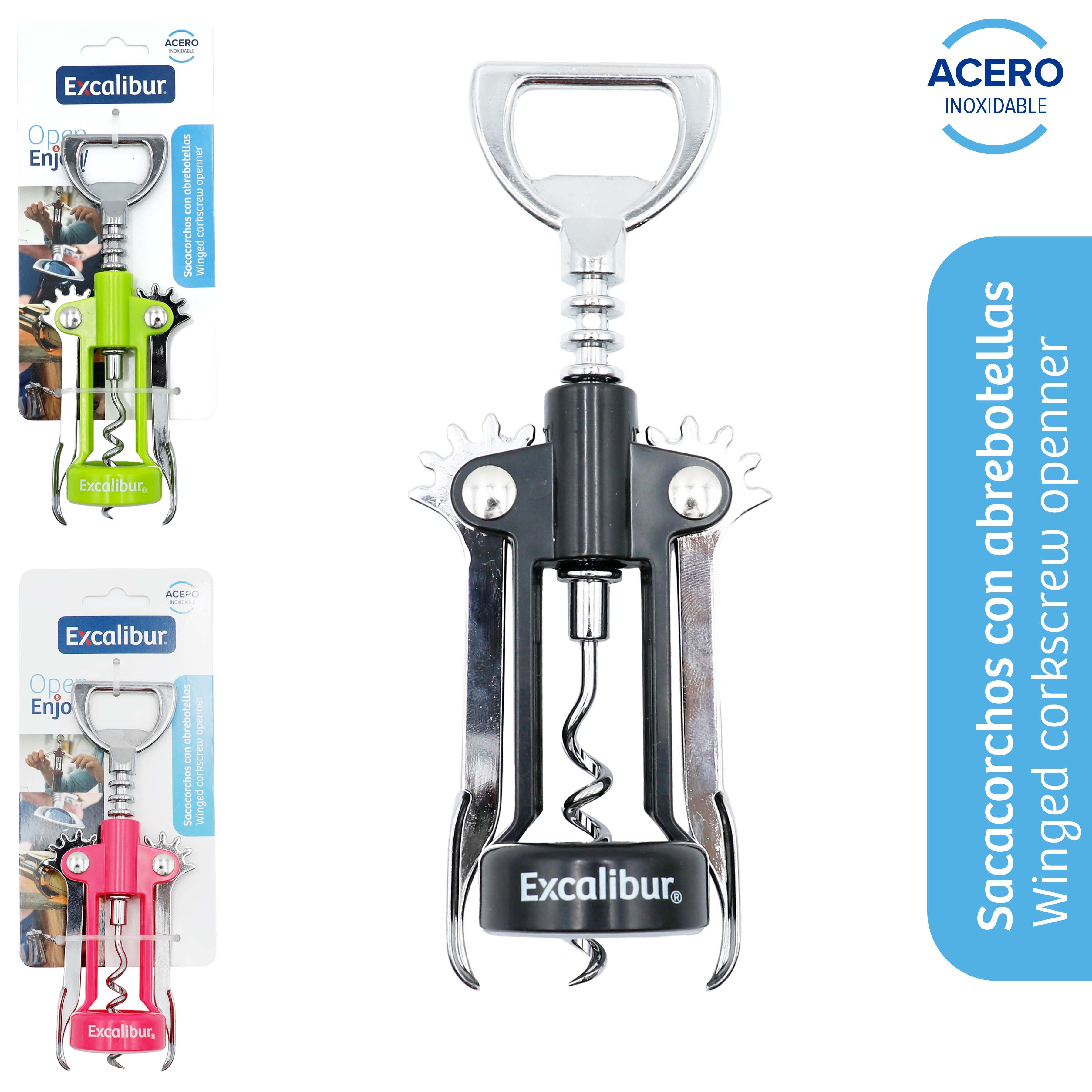Abridor de Botellas con Saca Corchos Excalibur A151-KT1919-P