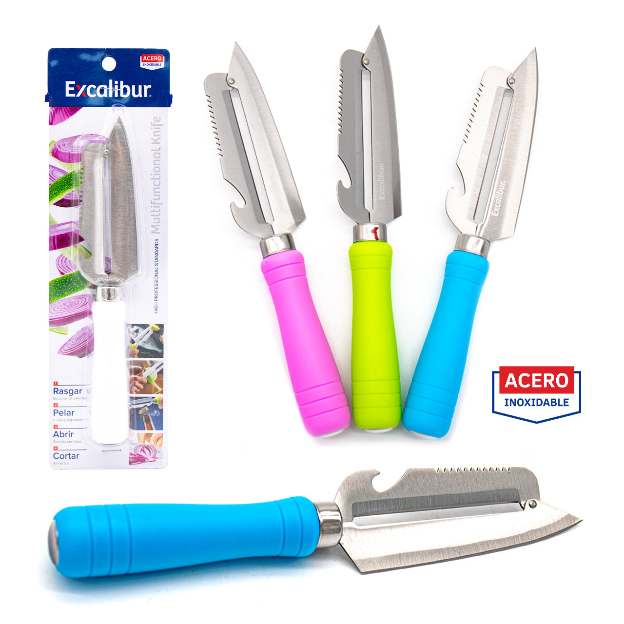 Pelador Multifuncional de Acero Inoxidable Excalibur A151-P5301