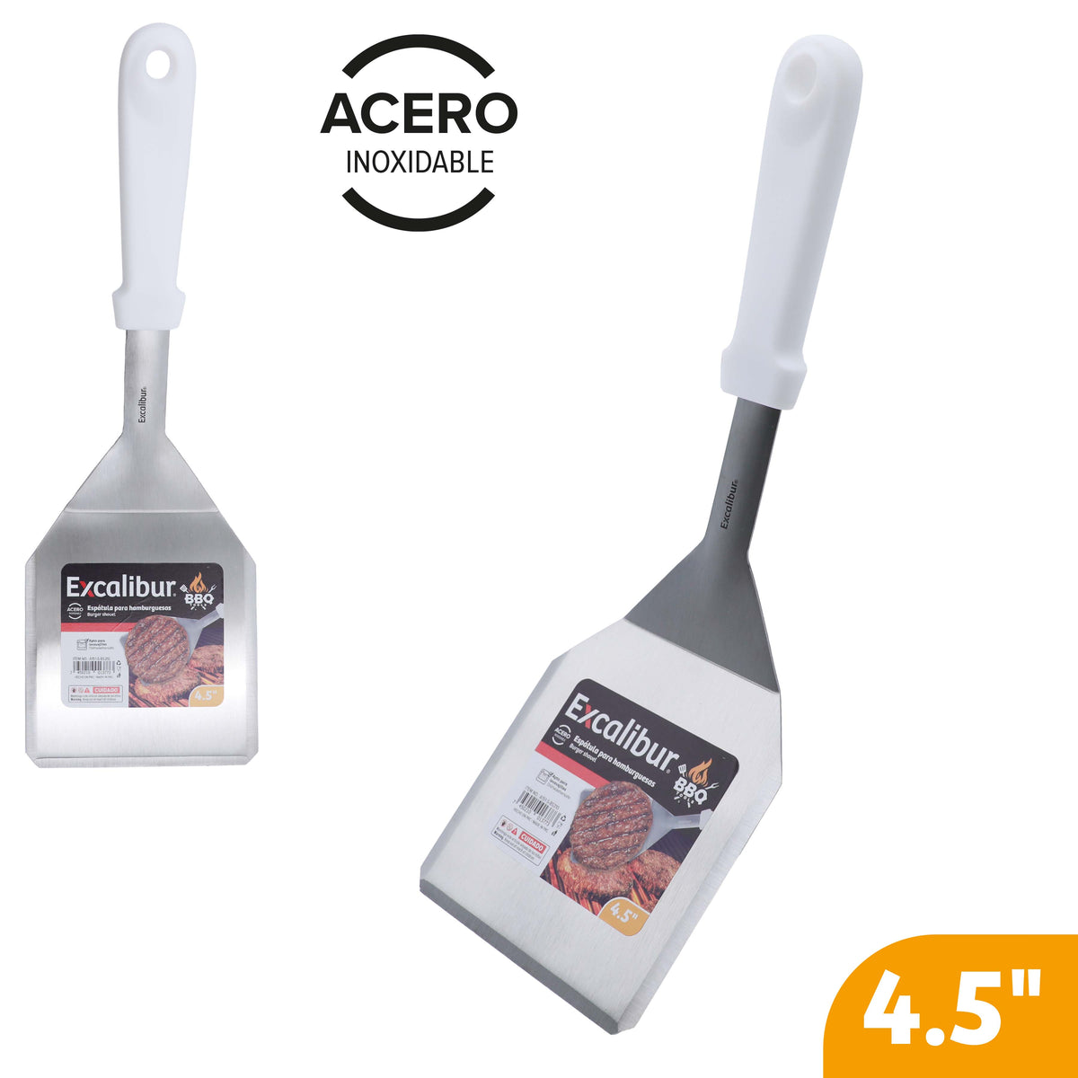 Espátula para Hamburguesas Excalibur 4.5" de Acero Inoxidable | BBQ | A151-S-BS310