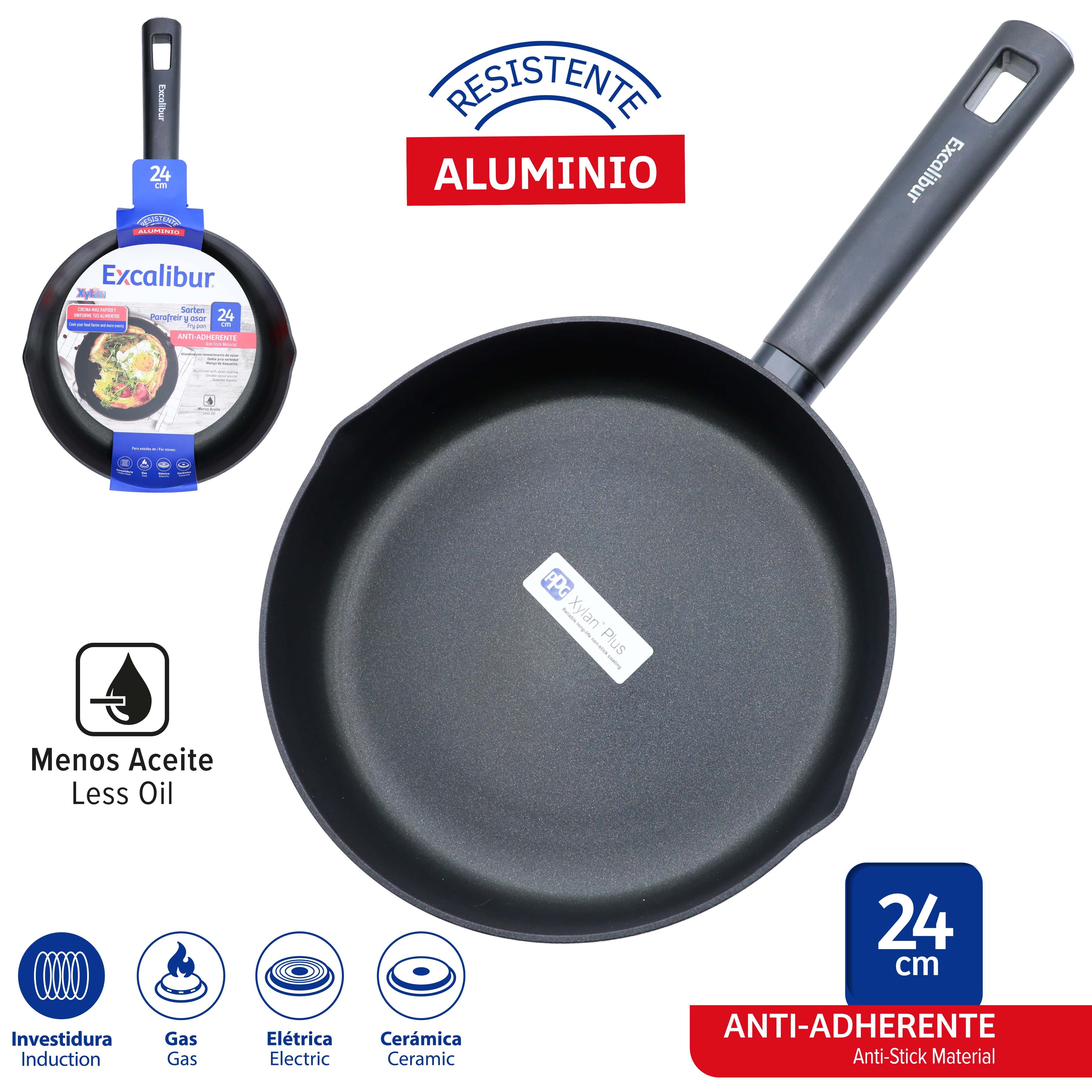 Sartén Antiadherente de Aluminio 24cm Excalibur A164-CP2404-24