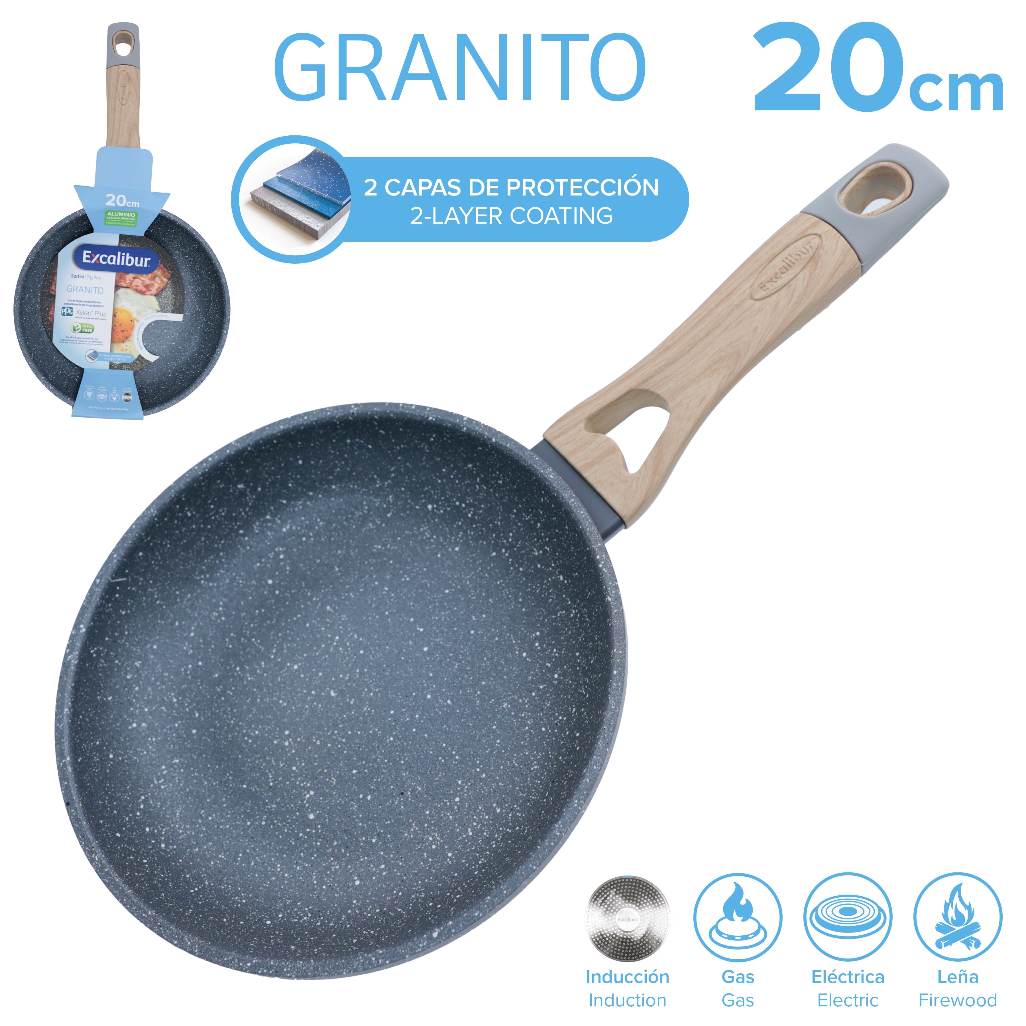 Sartén de Granito Antiadherente 20cm Excalibur A164-FP2211-20IND