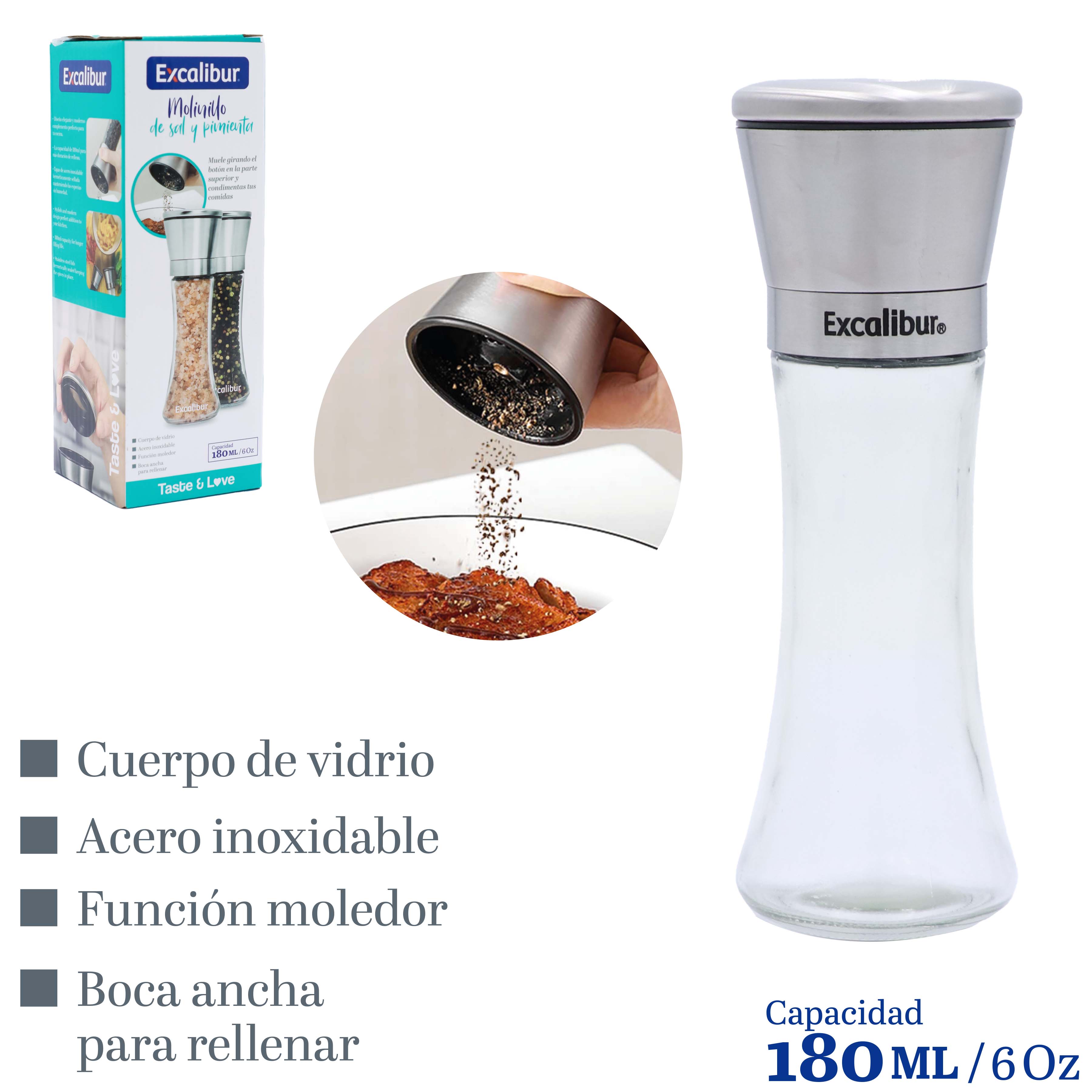 Condimentero de Vidrio 180ml Excalibur A164-MJ619