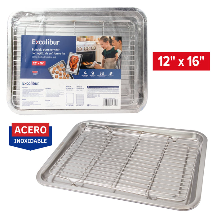 Bandeja para Hornear con Rejilla de Enfriamiento 12"x16" Excalibur A164-SBP-1216R