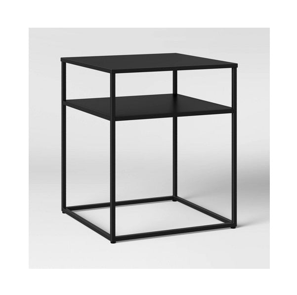 (LLEGANDO 7 DE AGOSTO) Mesa Auxiliar Lateral de 2 Niveles | Mesa de Centro para Sala o Dormitorio | 37.5 × 37.5 × 50.5 cm | STUDIO-1087